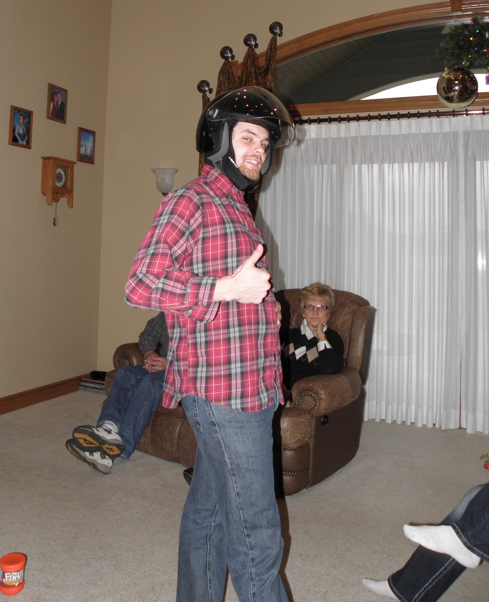 Modelling with my helmet.