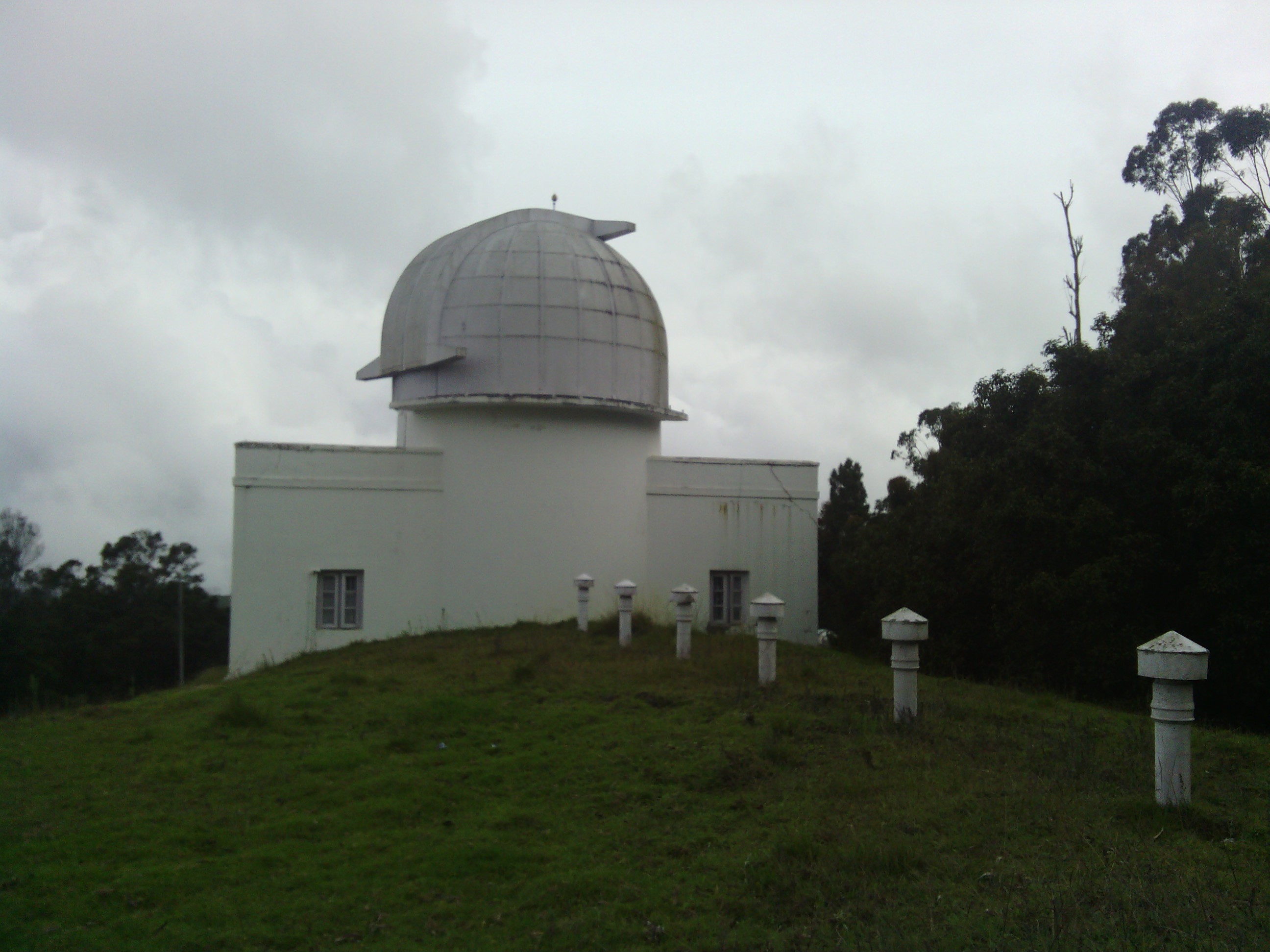 Solar observatory dome and vents for the long underground tunnel section