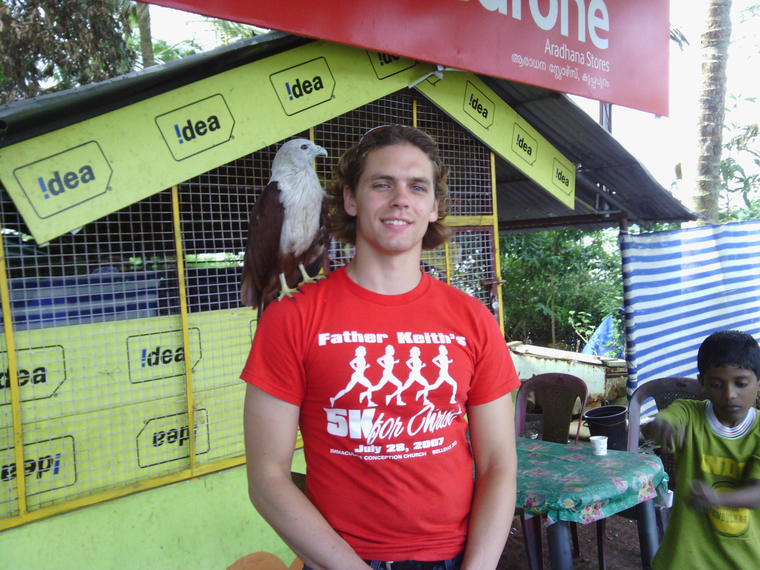 That&rsquo;s a real live eagle. Someone who lived along the backwaters kept it as a pet.