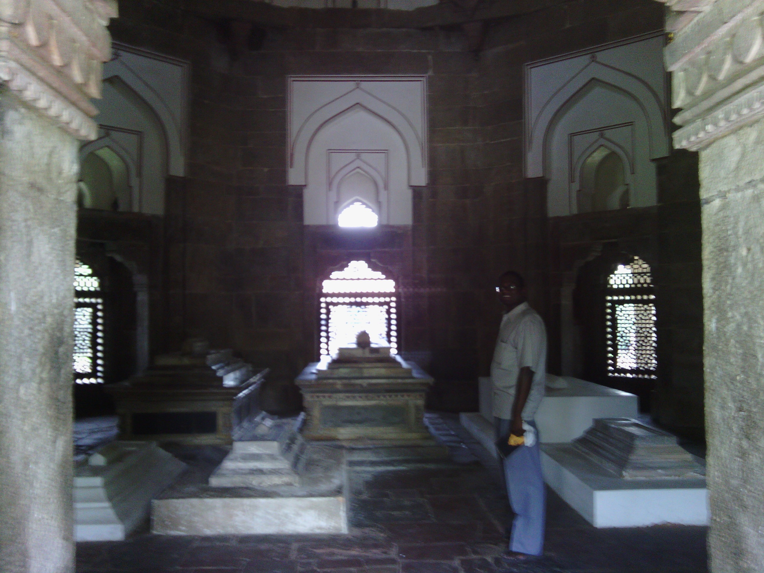 Aditya inside with the caskets