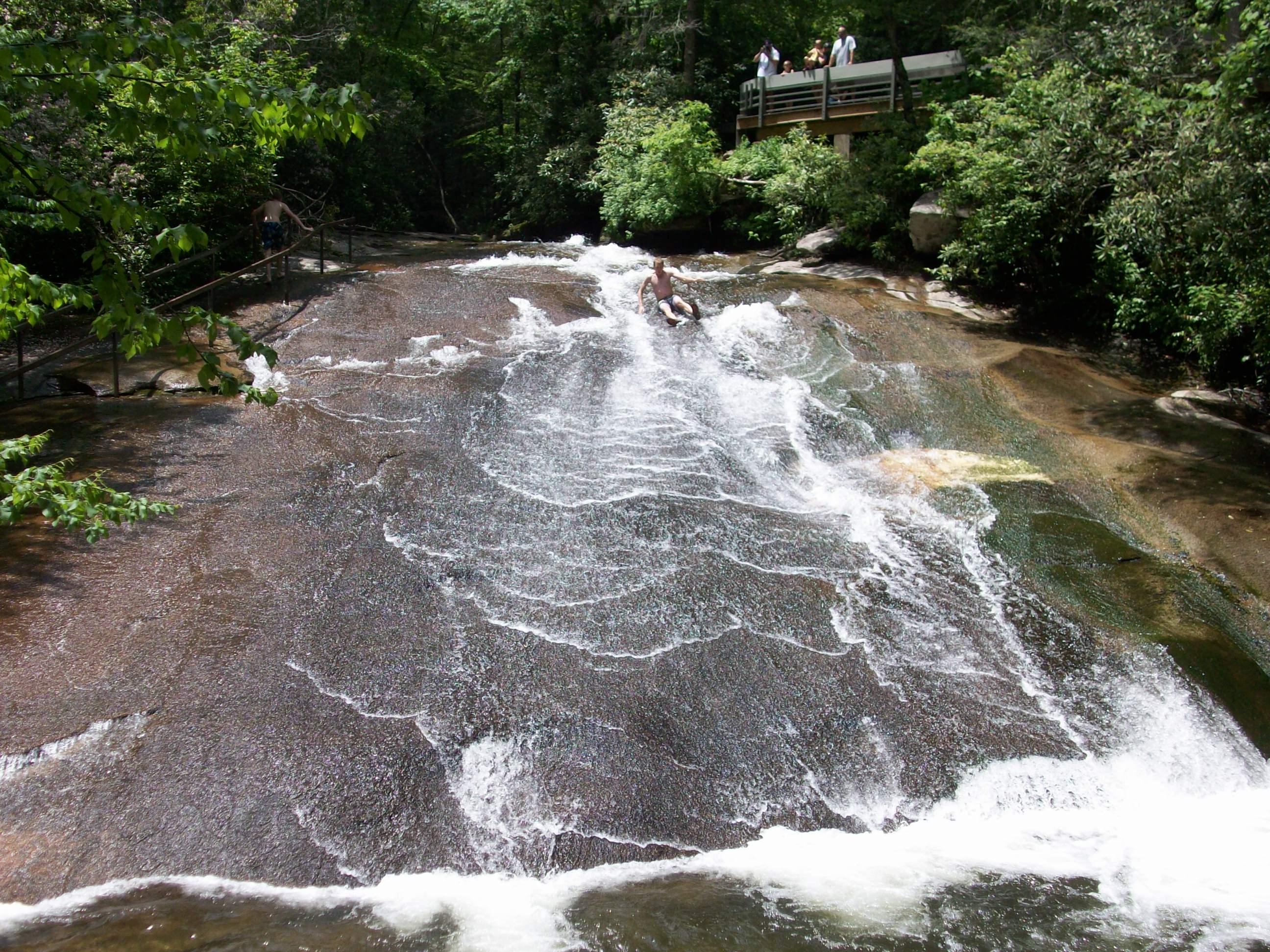 Some of the falls could be ridden like water slides.