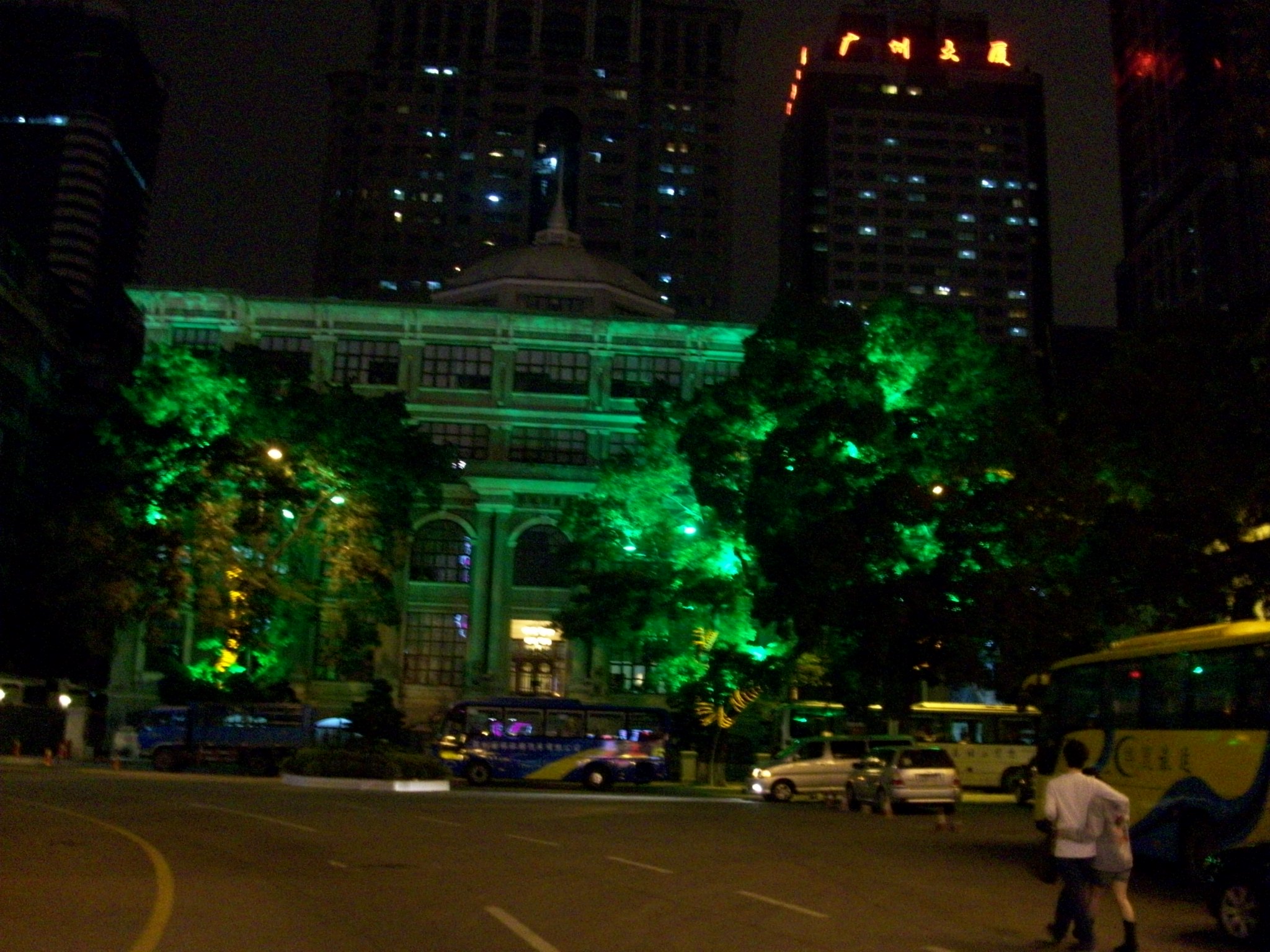 I&rsquo;m not sure what this place is, but it looks cool lit up like that.  It was lit in different colors throughout the night.
