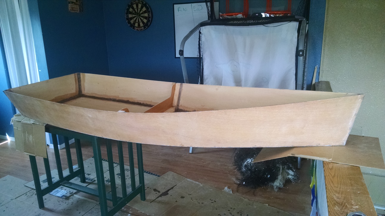 Hull turned back the right way, frame trimmed, and interior sealed