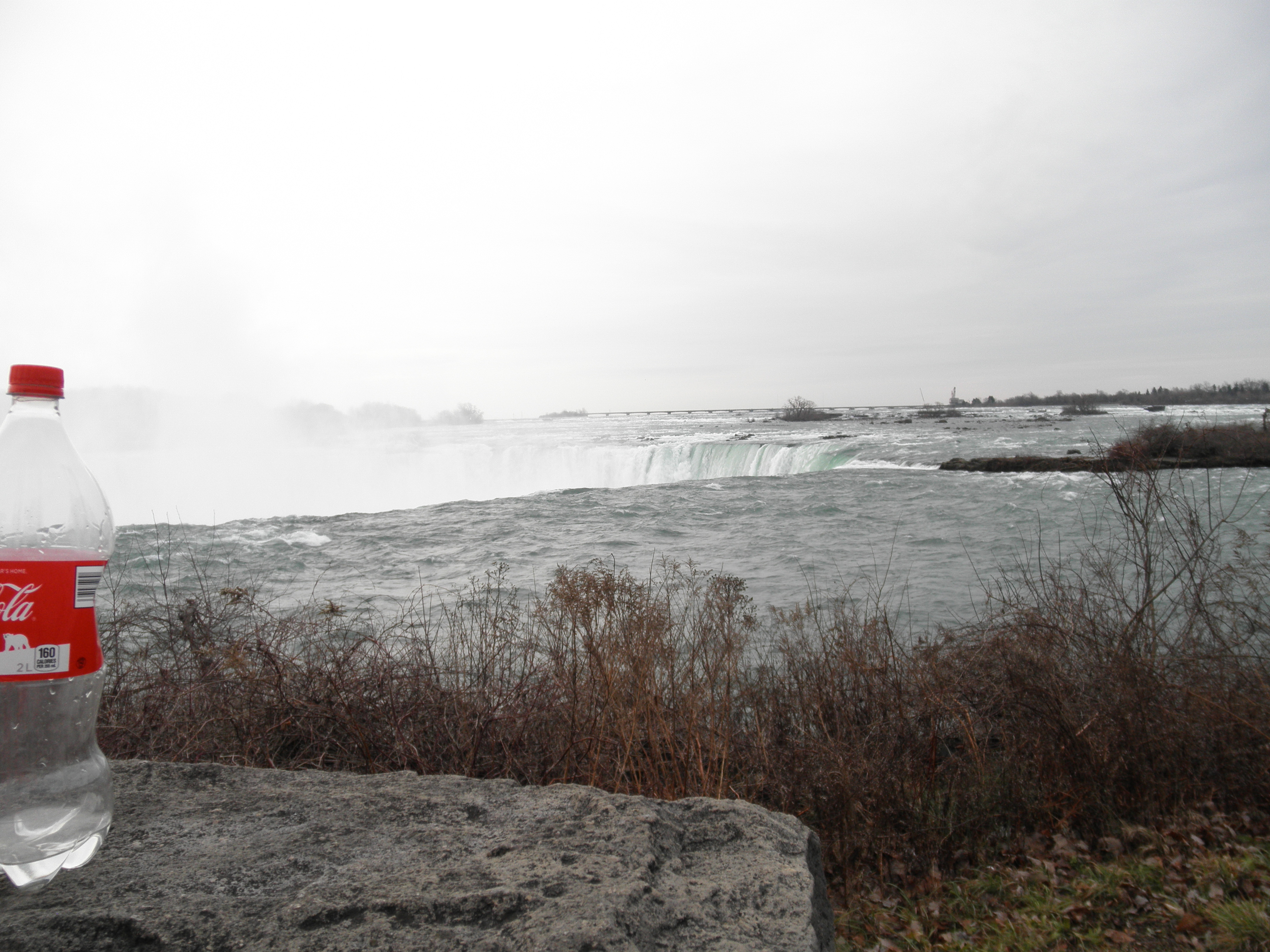 Our community water bottle posing by the falls