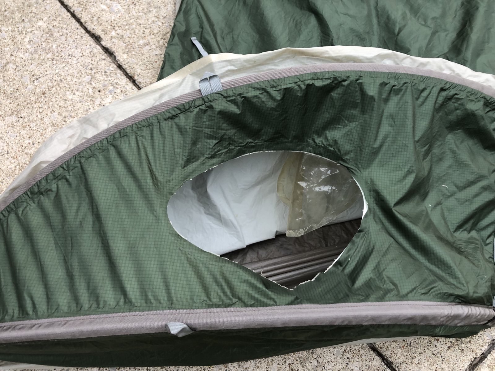 Bivy with failed window