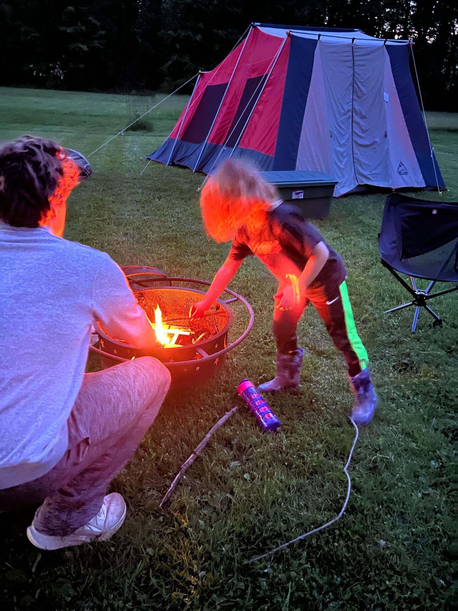 Building the camp fire