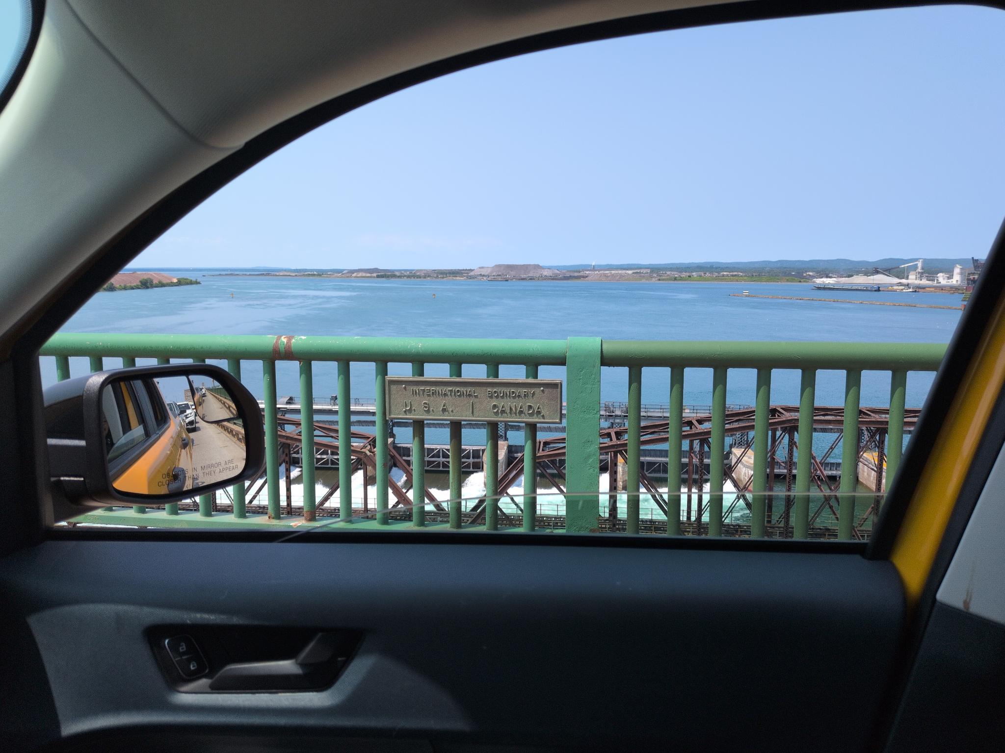 Crossing the bridge at Sault Ste Marie.