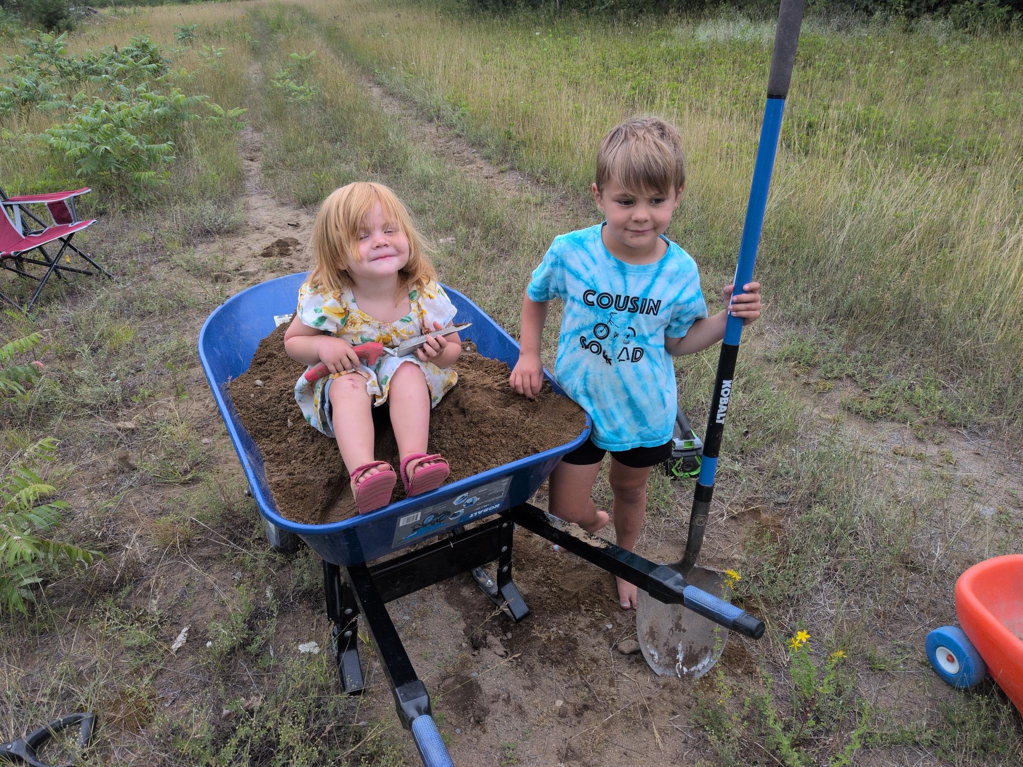 Playing in the sand.