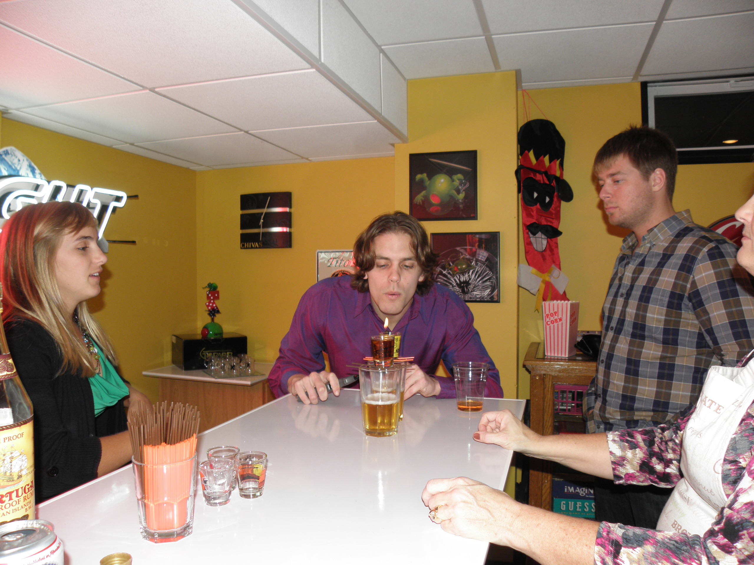 The first party was on December 23rd. We were practicing for the flaming shots. Too bad I wasn&rsquo;t quite breathing fire like a dragon yet.