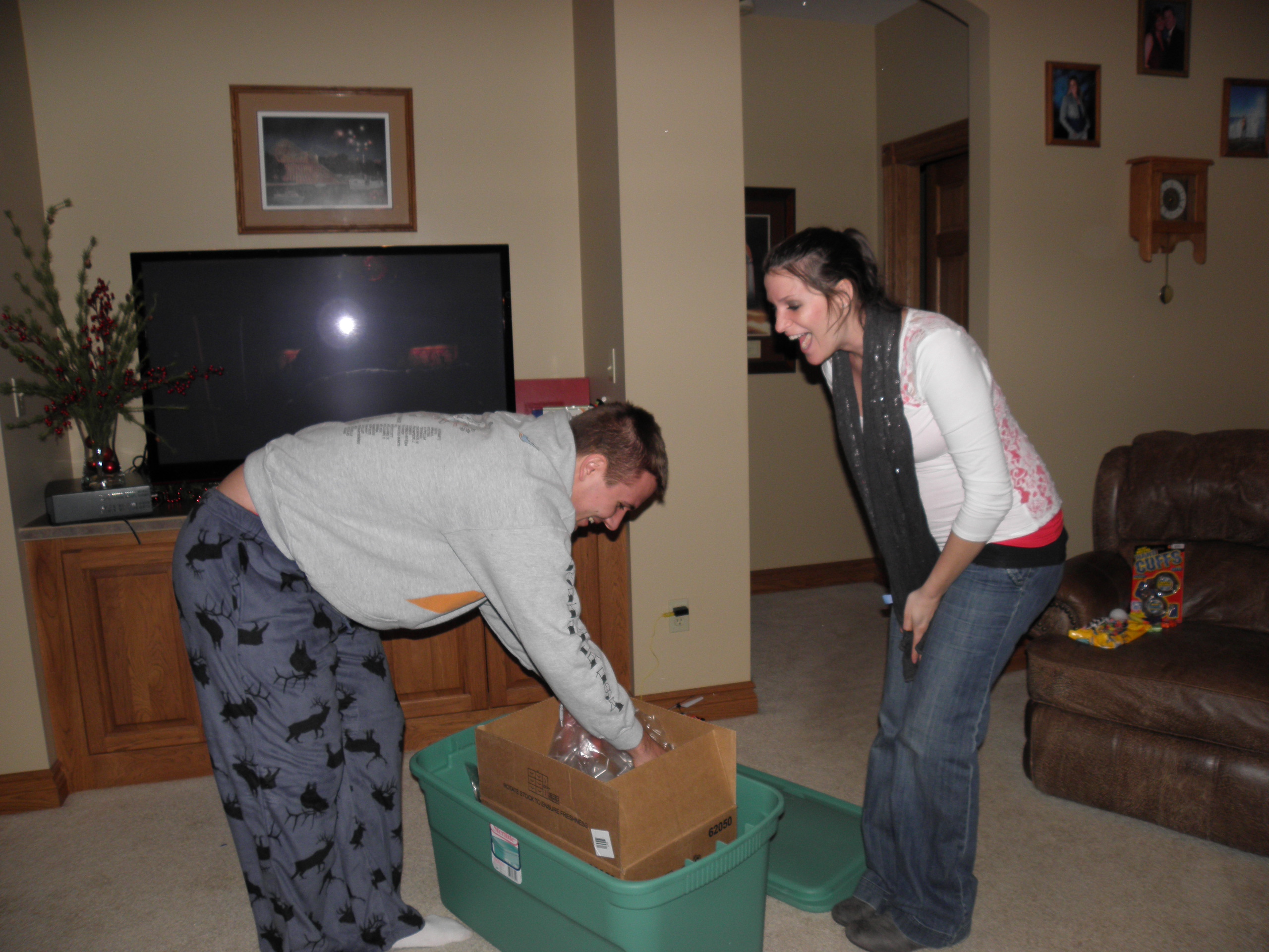 Later, Tyler and Beth came over and we got them a big box of Mexican pizzas.