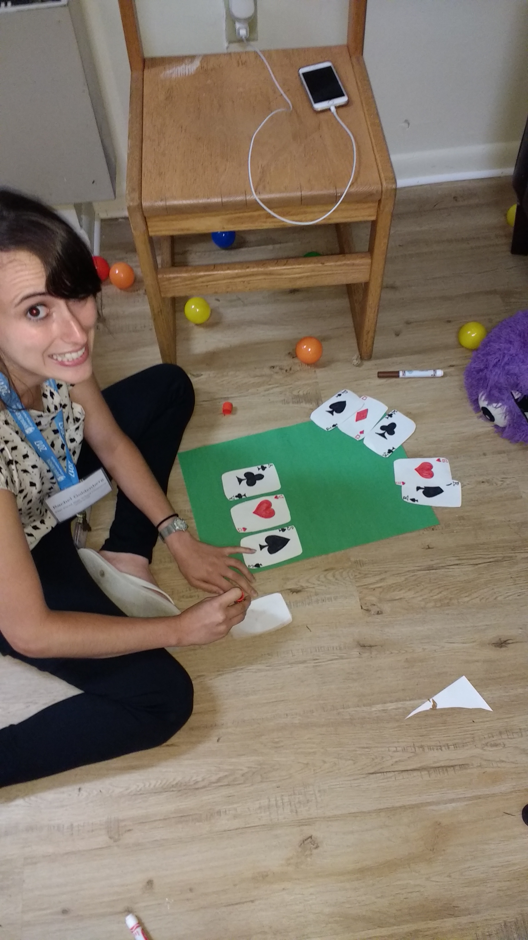 Rachel working on the Poker Haus&rsquo;s door dec
