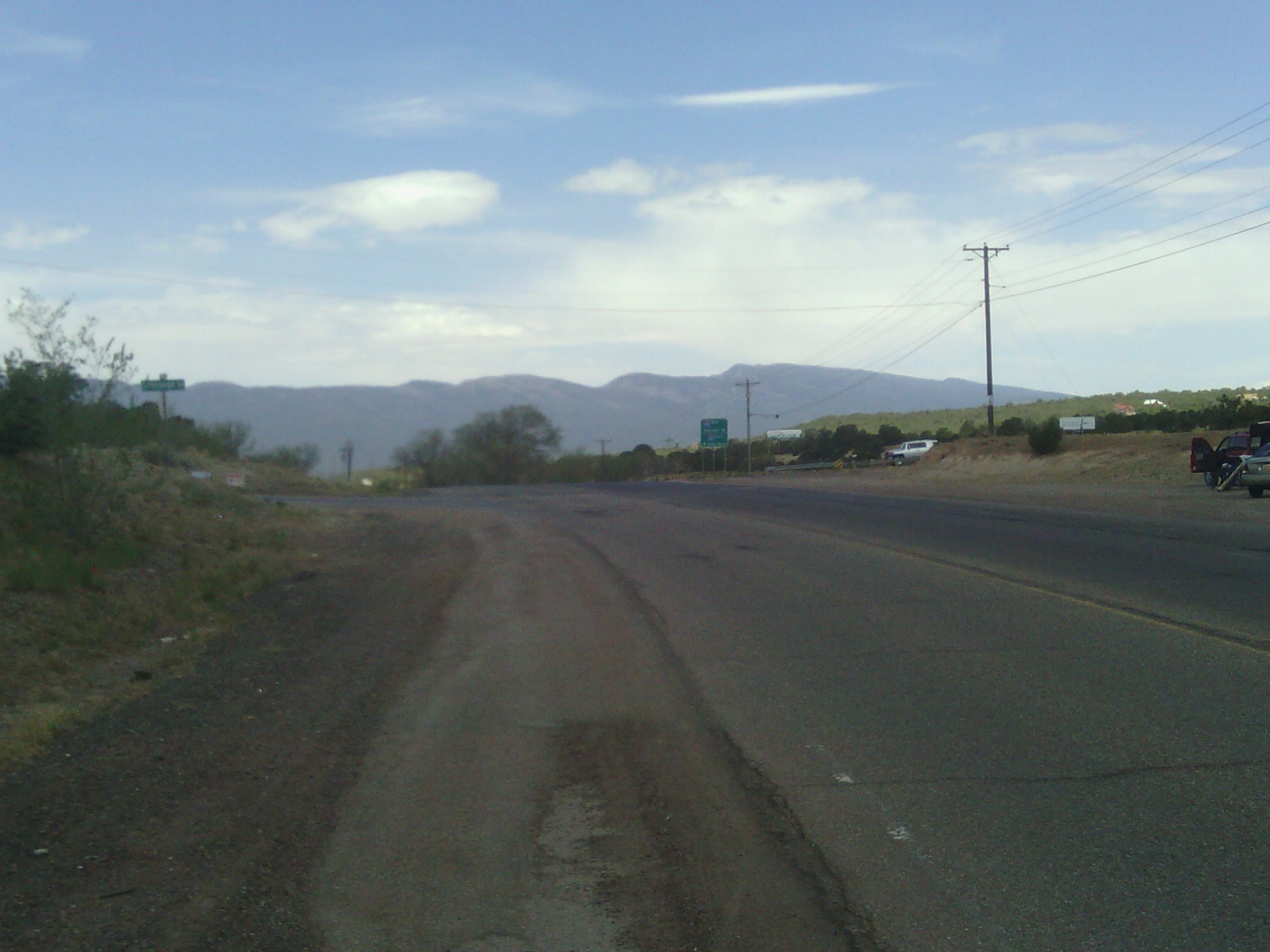 Looking back at the Sandias from the highest point on the past