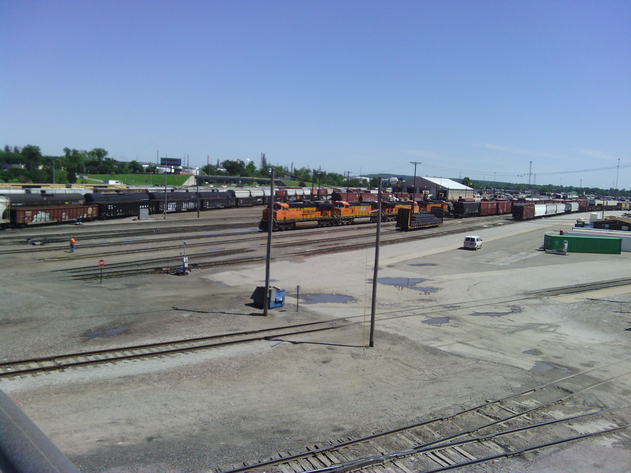 Coming into the city I crossed over a train yard.