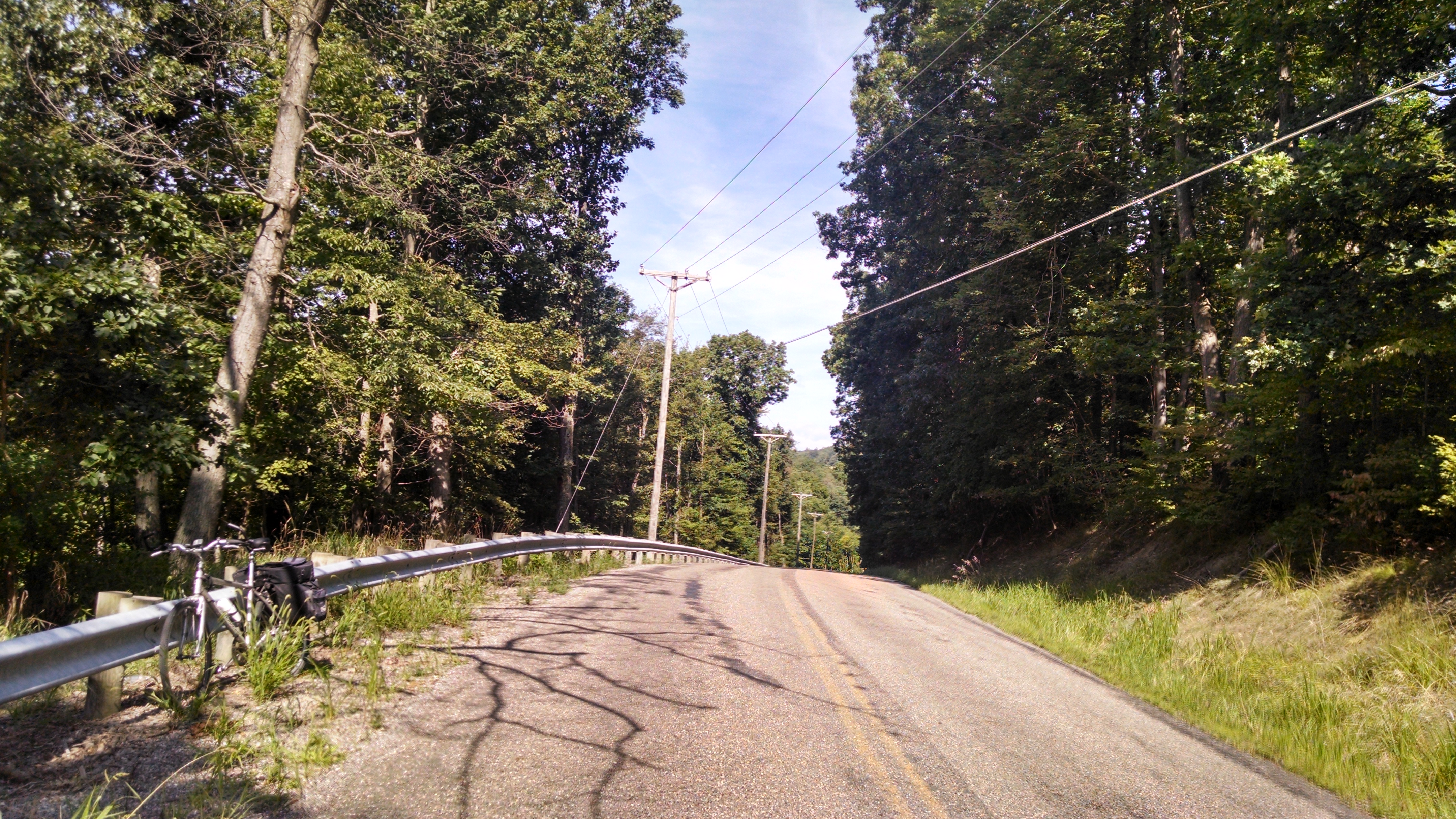 Looking back down one of the first big hills I climbed.