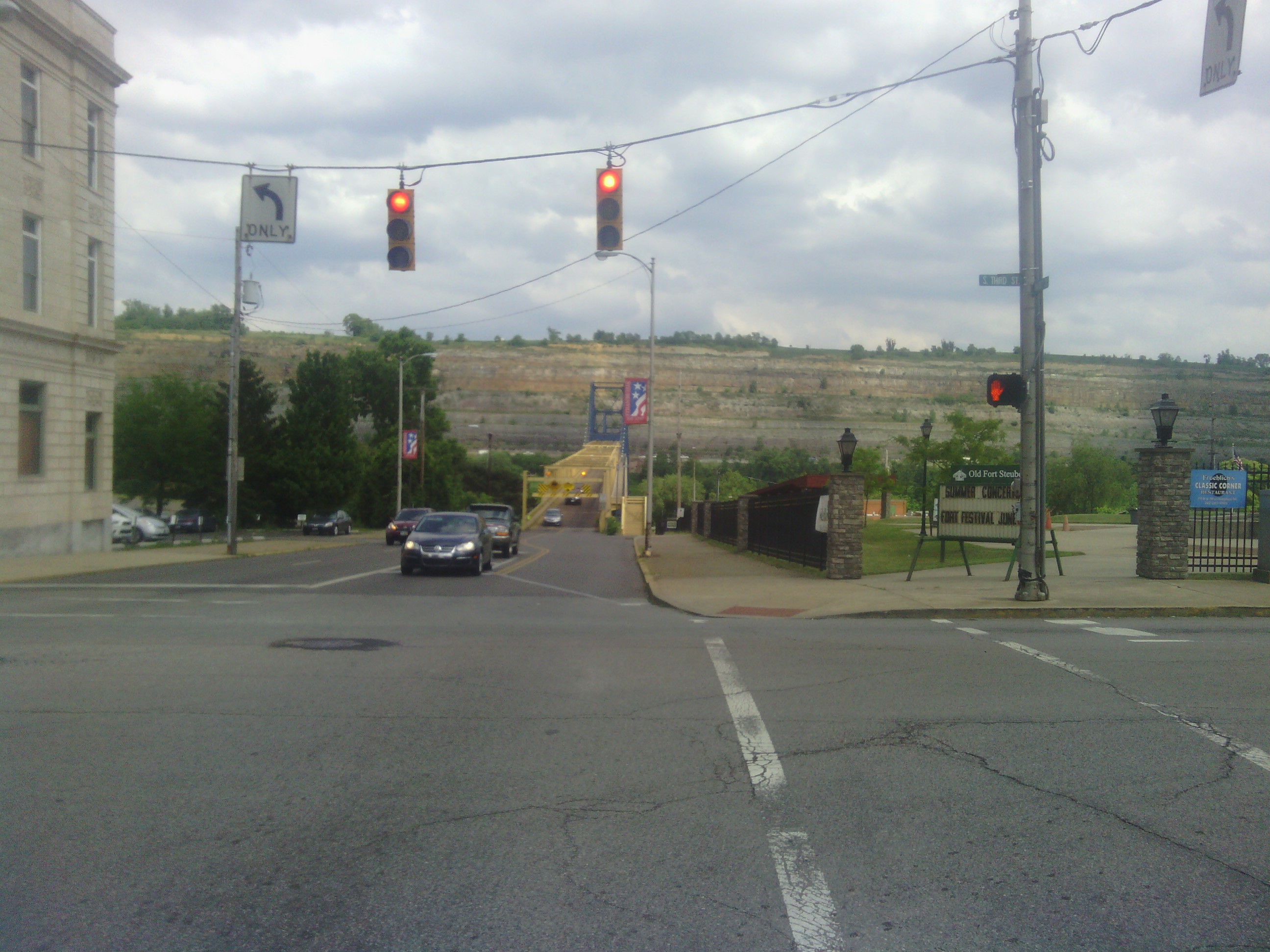 Looking across the bridge from Ohio to West Virginia