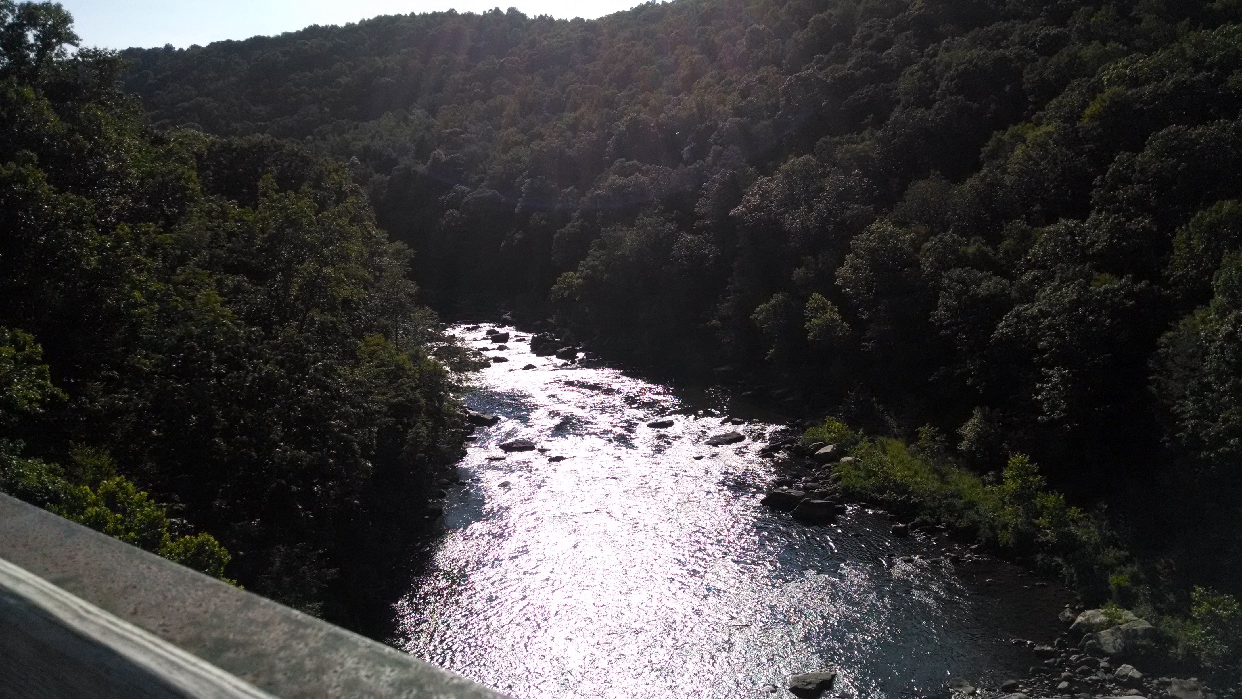 Crossing the river into Ohiopyle