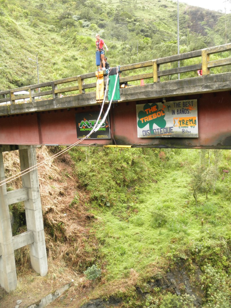 Sarah preparing to bungee jump