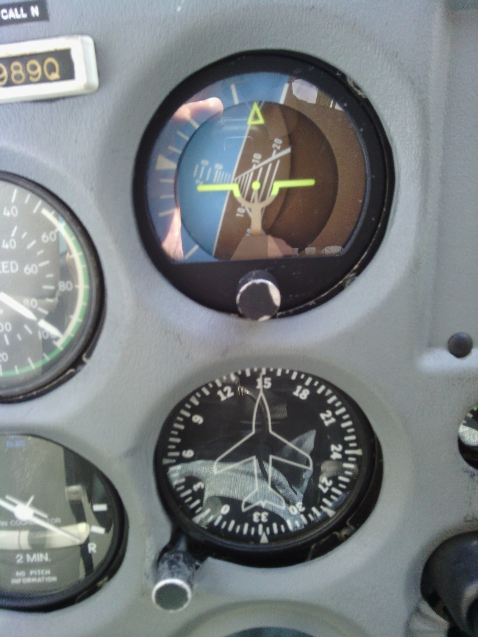 My suction system failed while practicing recovering from unusual attitudes. That attitude indicator doesn&rsquo;t look healthy.