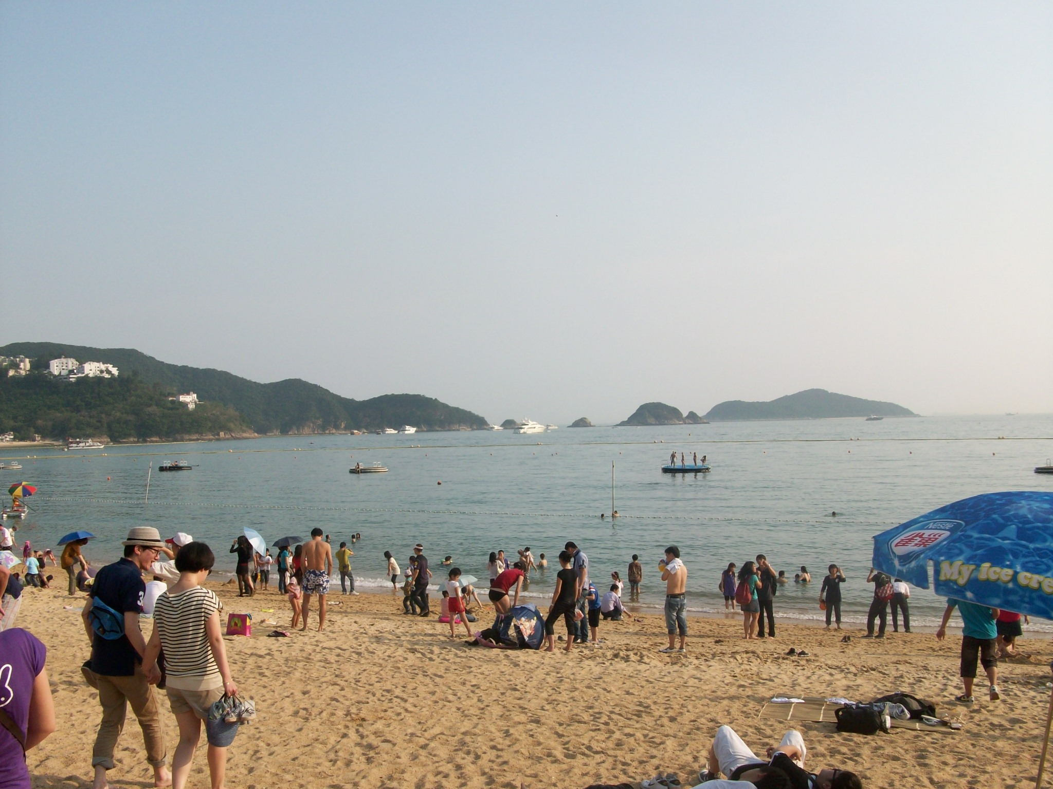 This is the beach where I got into an international swimming relay race in my jeans!