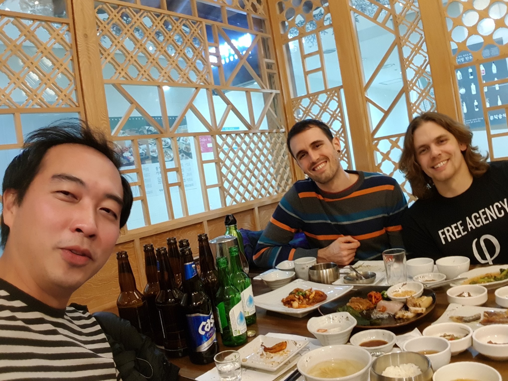 Celebration dinner with Hardcore on back in Seoul