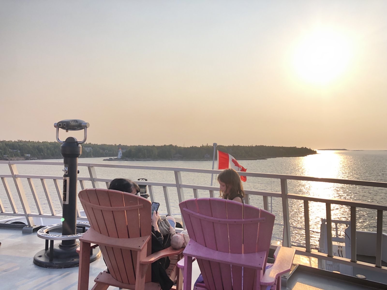 Looking out the back of the ferry