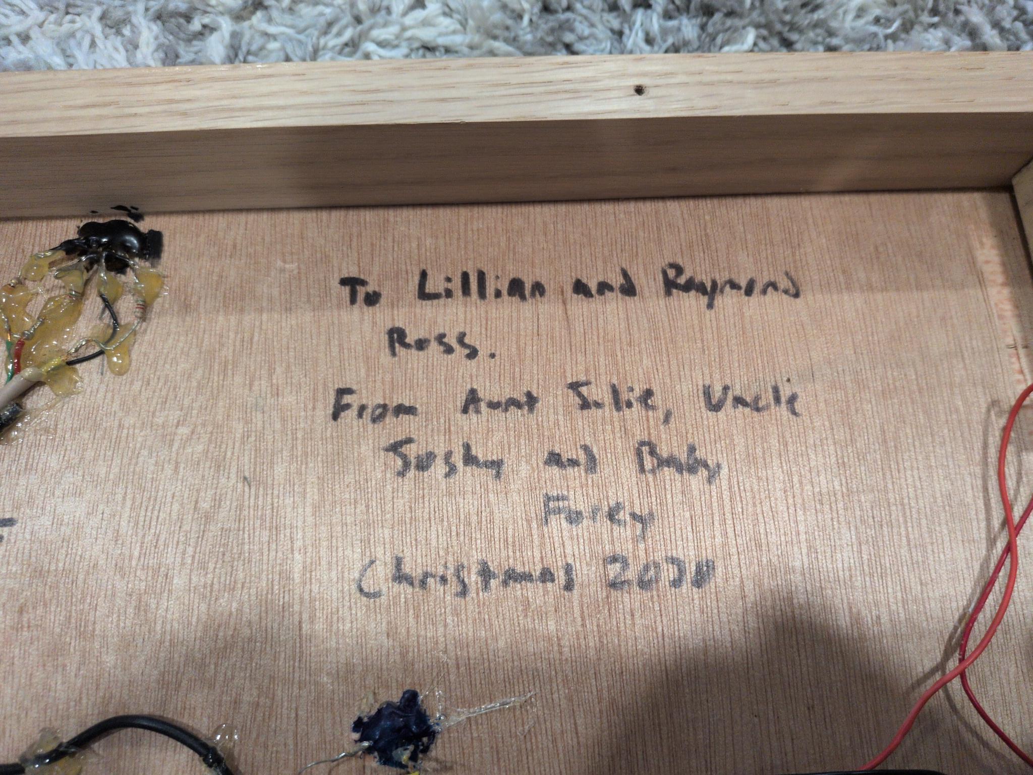 The original 2020 dedication note