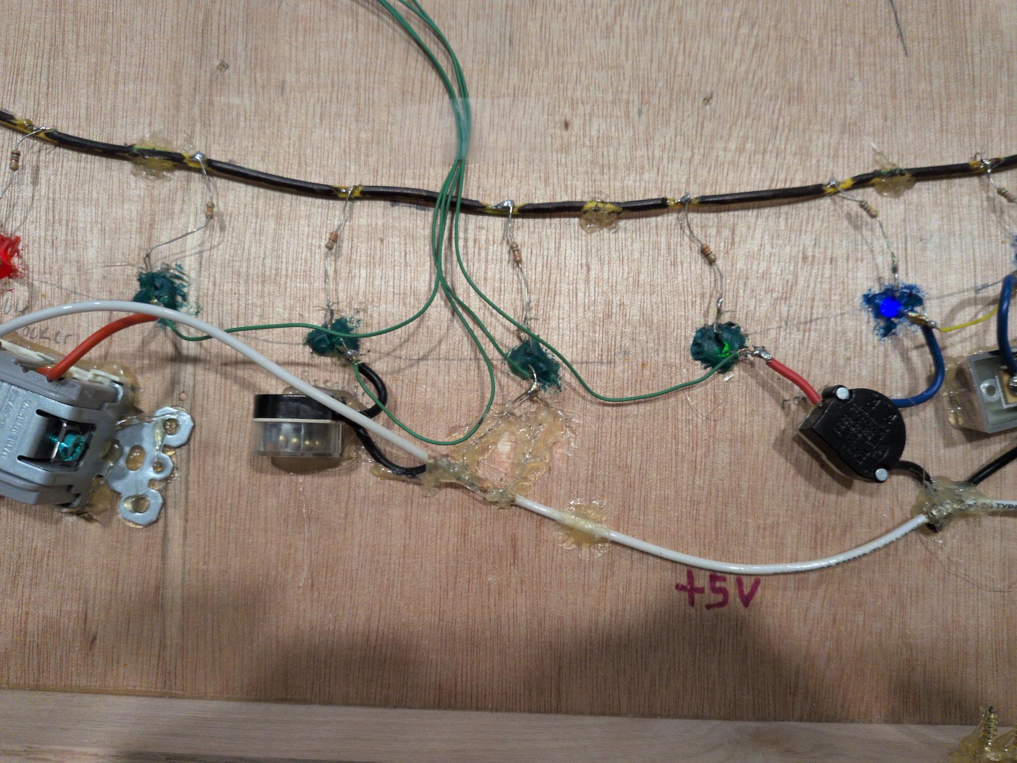 Interior view of the green switches