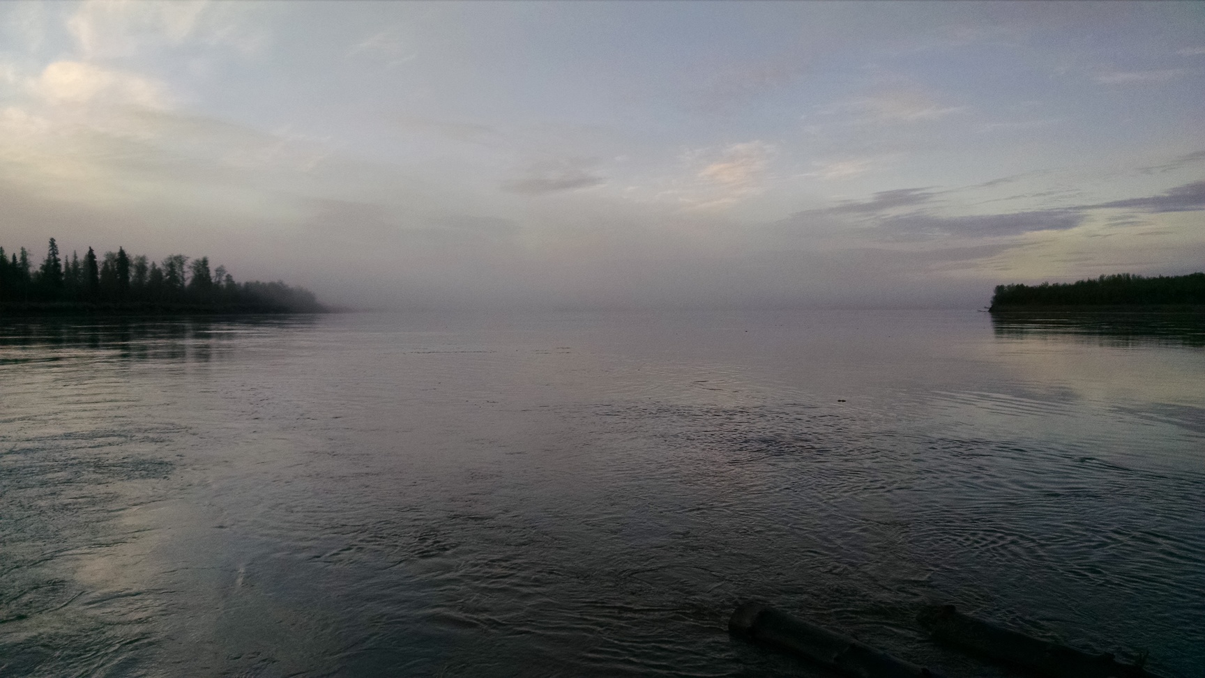 A front of fog moved over Nate and me in a really creepy way when we were pushing early in the morning.