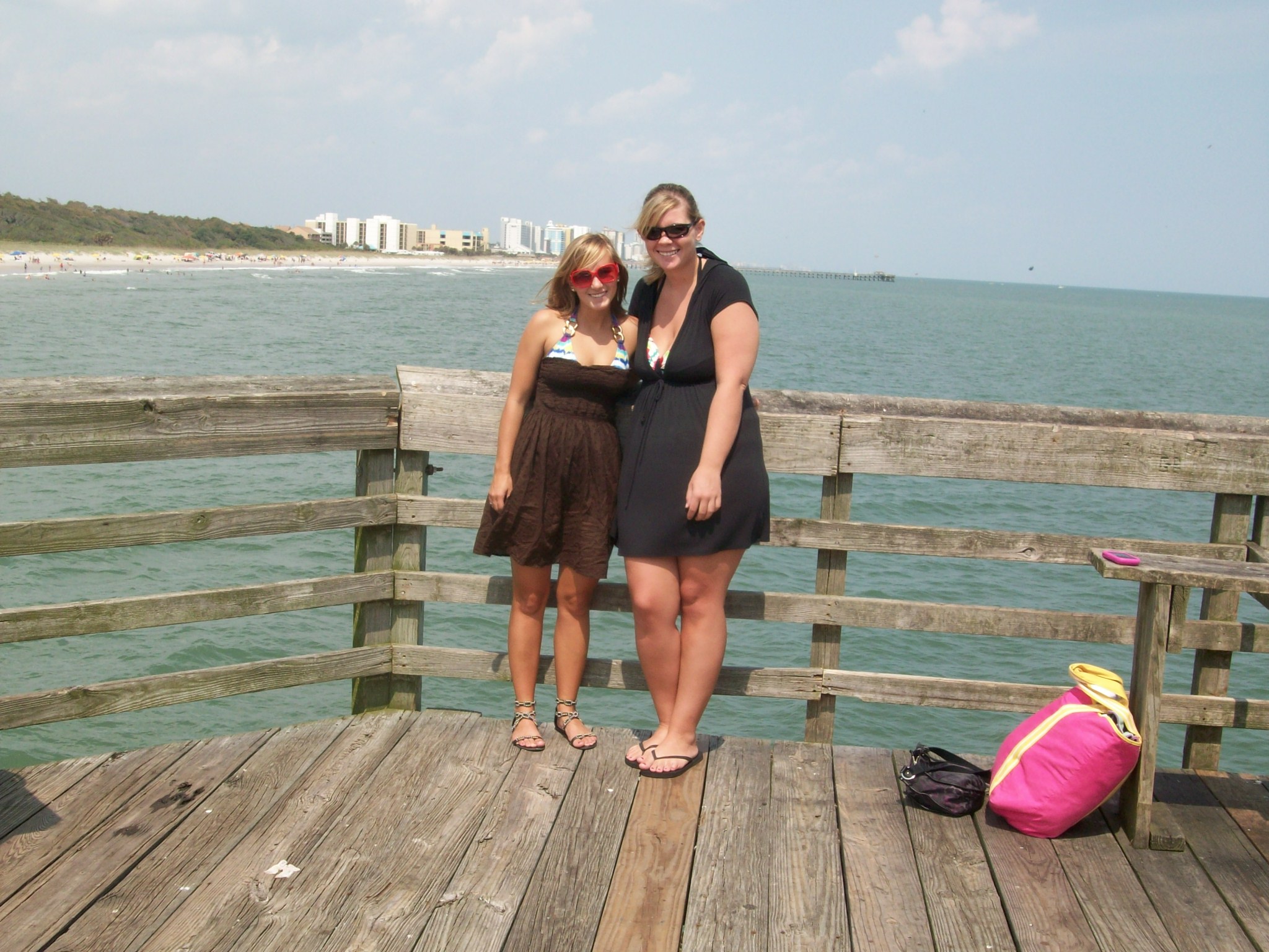 Sarah and Beth at the pier in Myrtle Beach