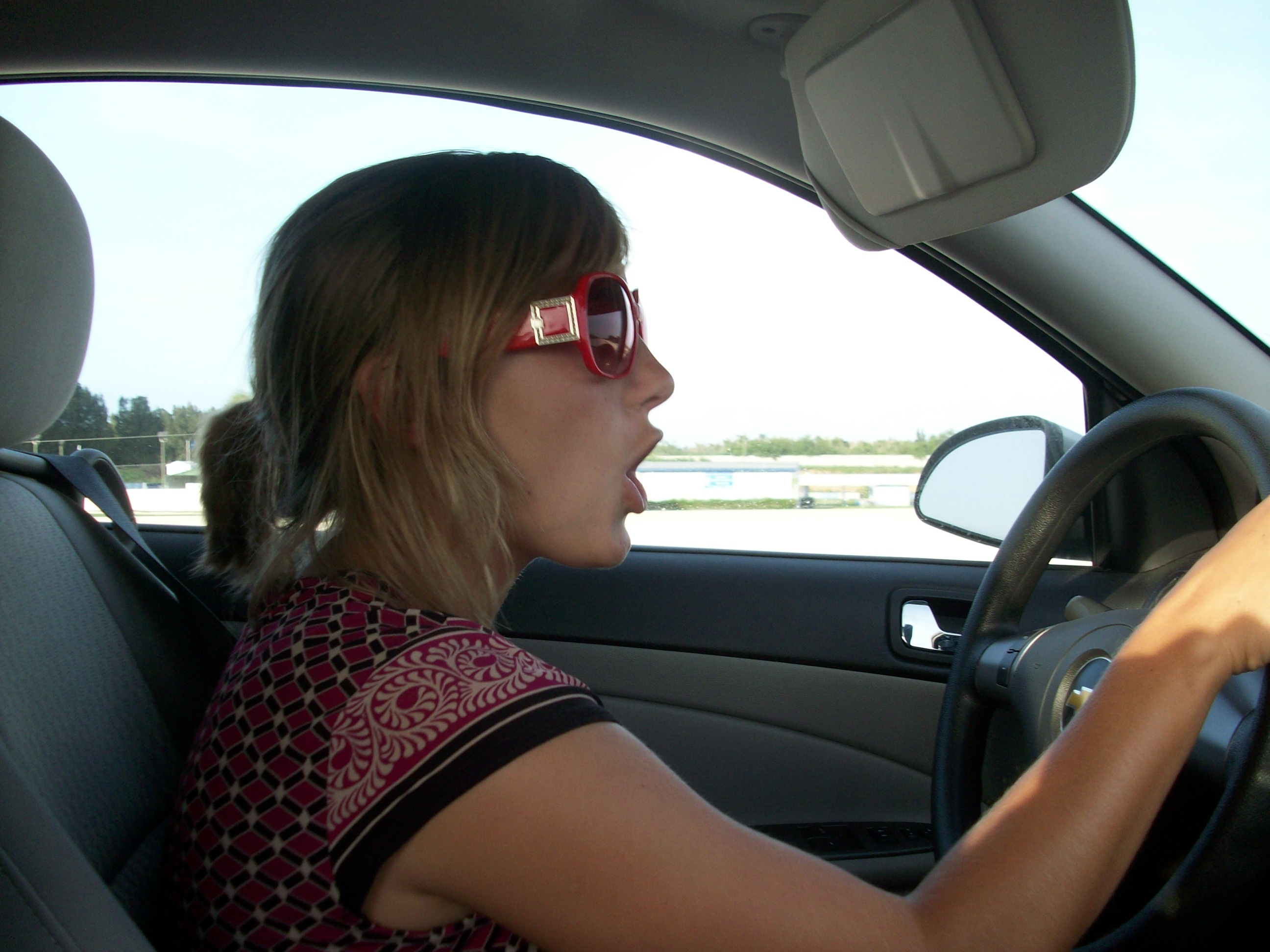 This was definitely taken on day two because Sarah is driving :)
