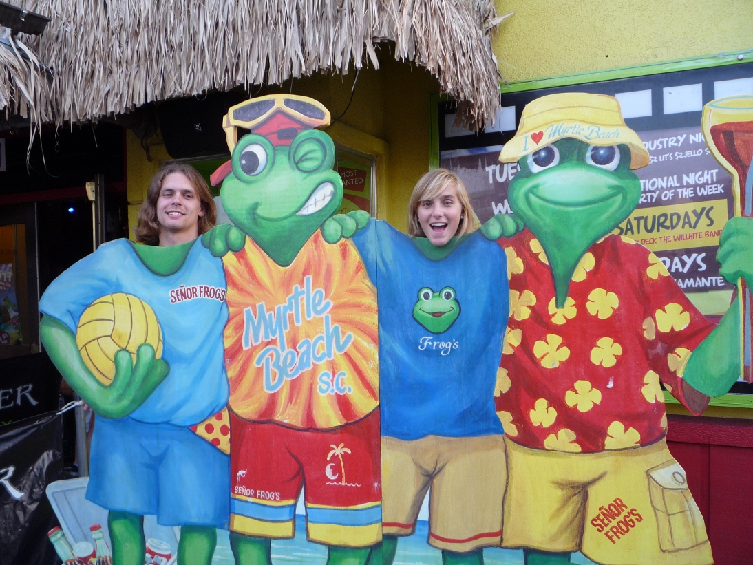 With our frog bodies