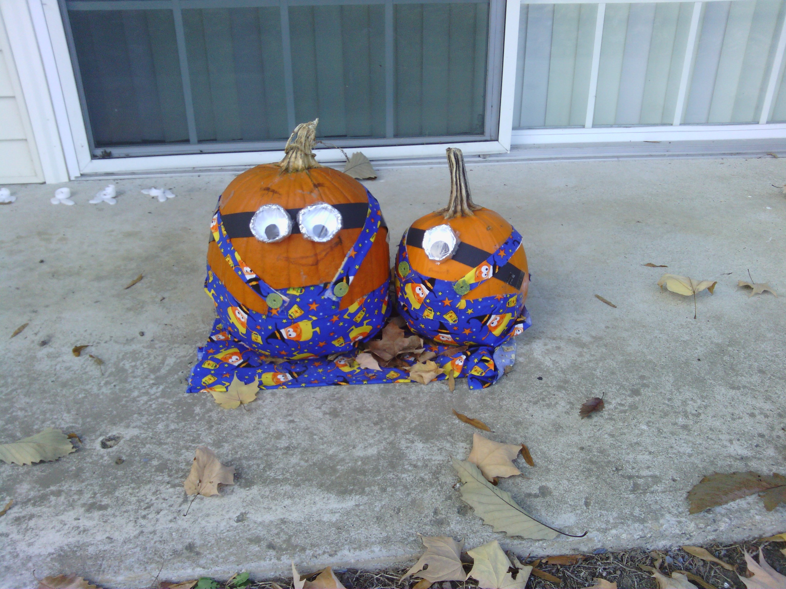 These cute minion pumpkins were on the porch below Maggie&rsquo;s apartment.