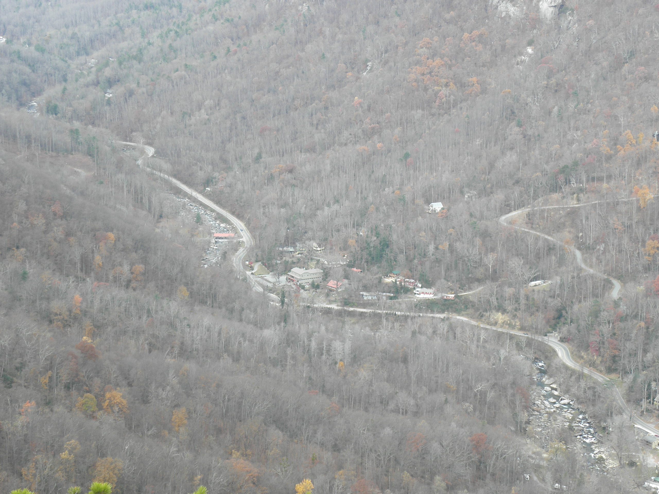 Looking down at the hotel we stayed at last night