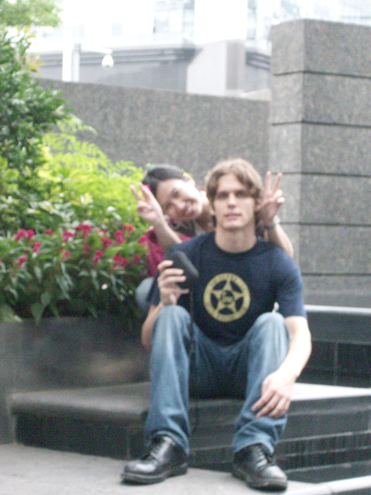 And again.  Can you tell which one of us thinks this is cute?  :)