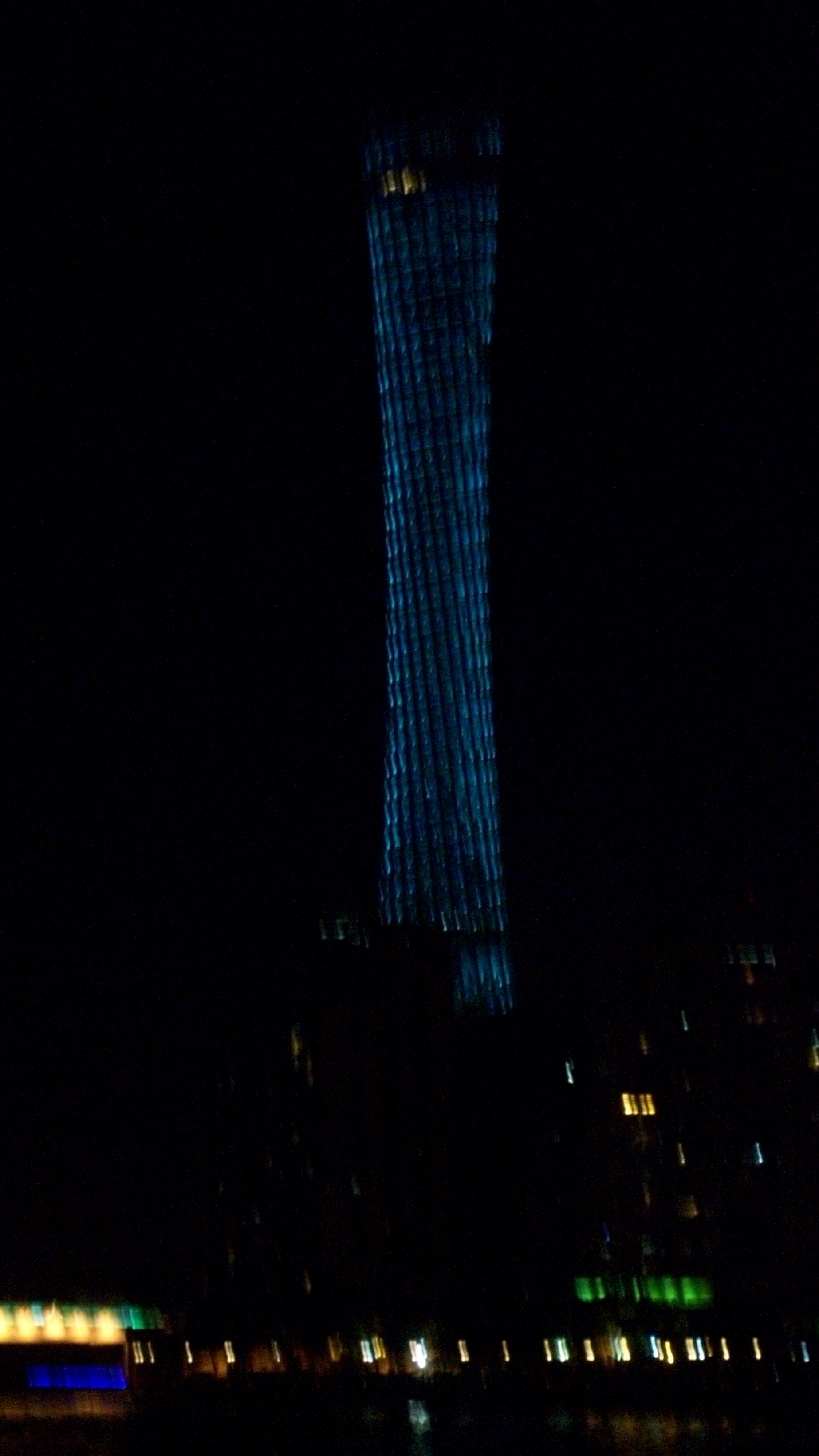 This is the IFC building at night.