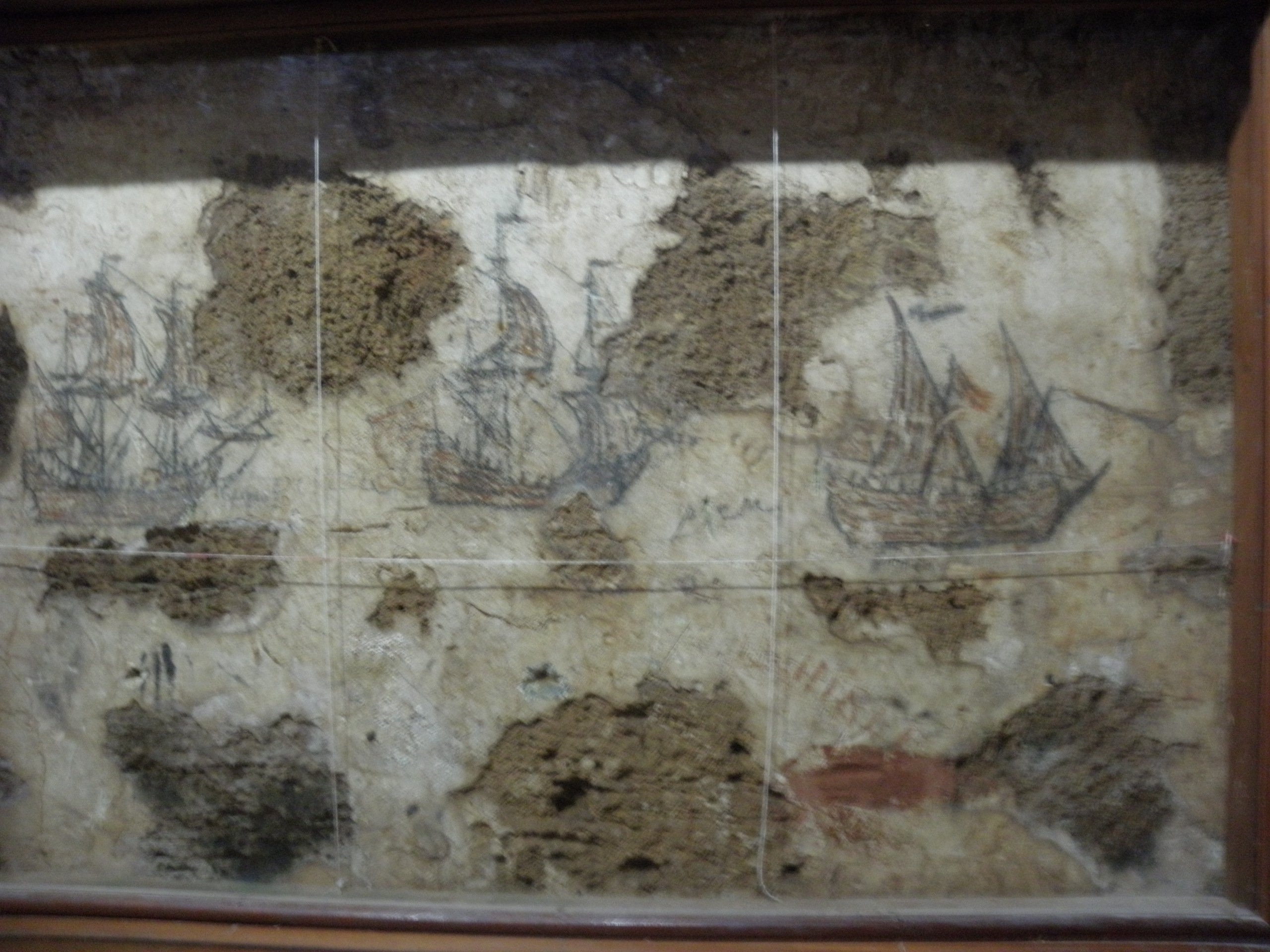 A prisoner drew this picture on a dungeon wall