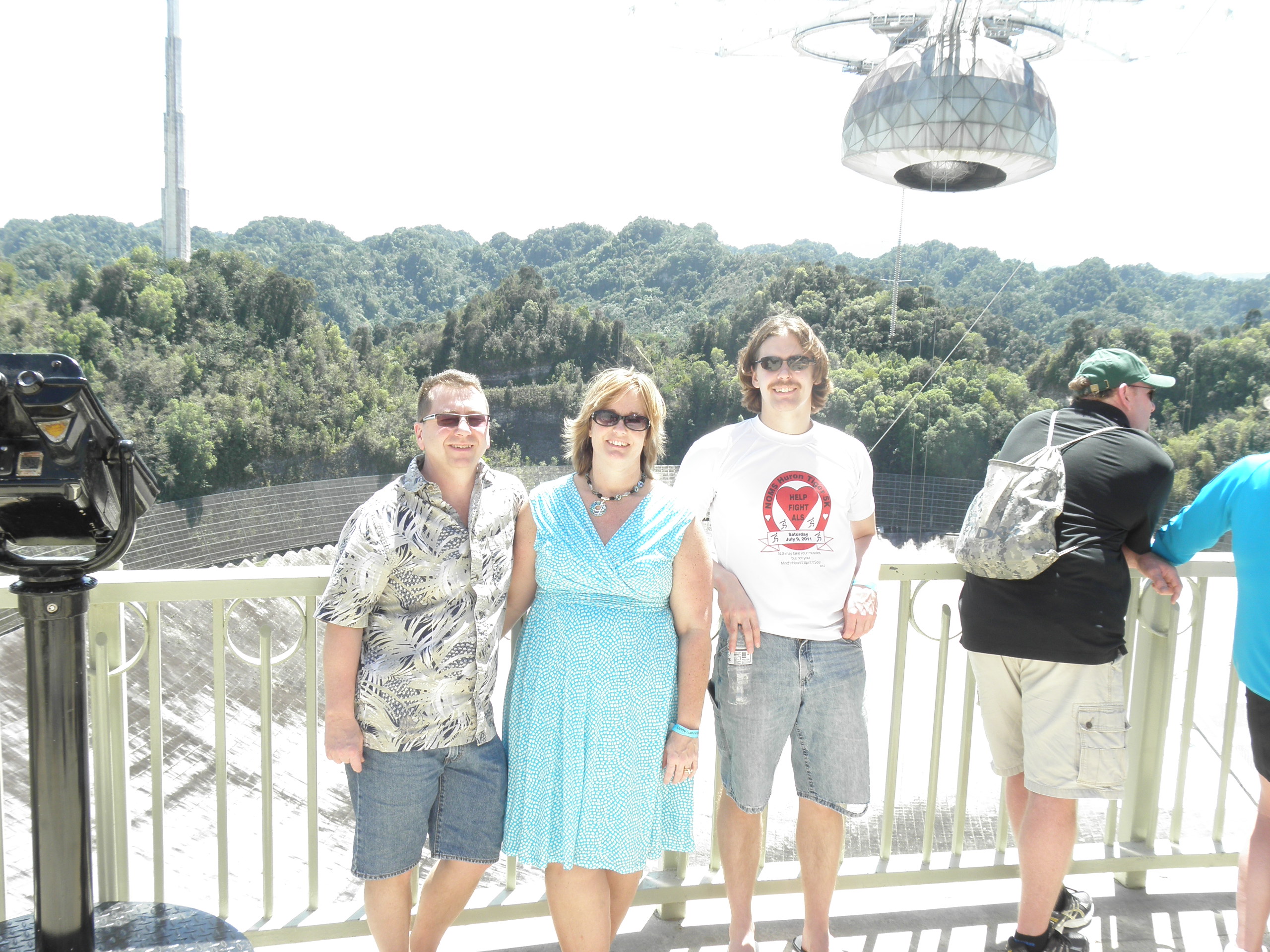 Standing in front of the telescope dish