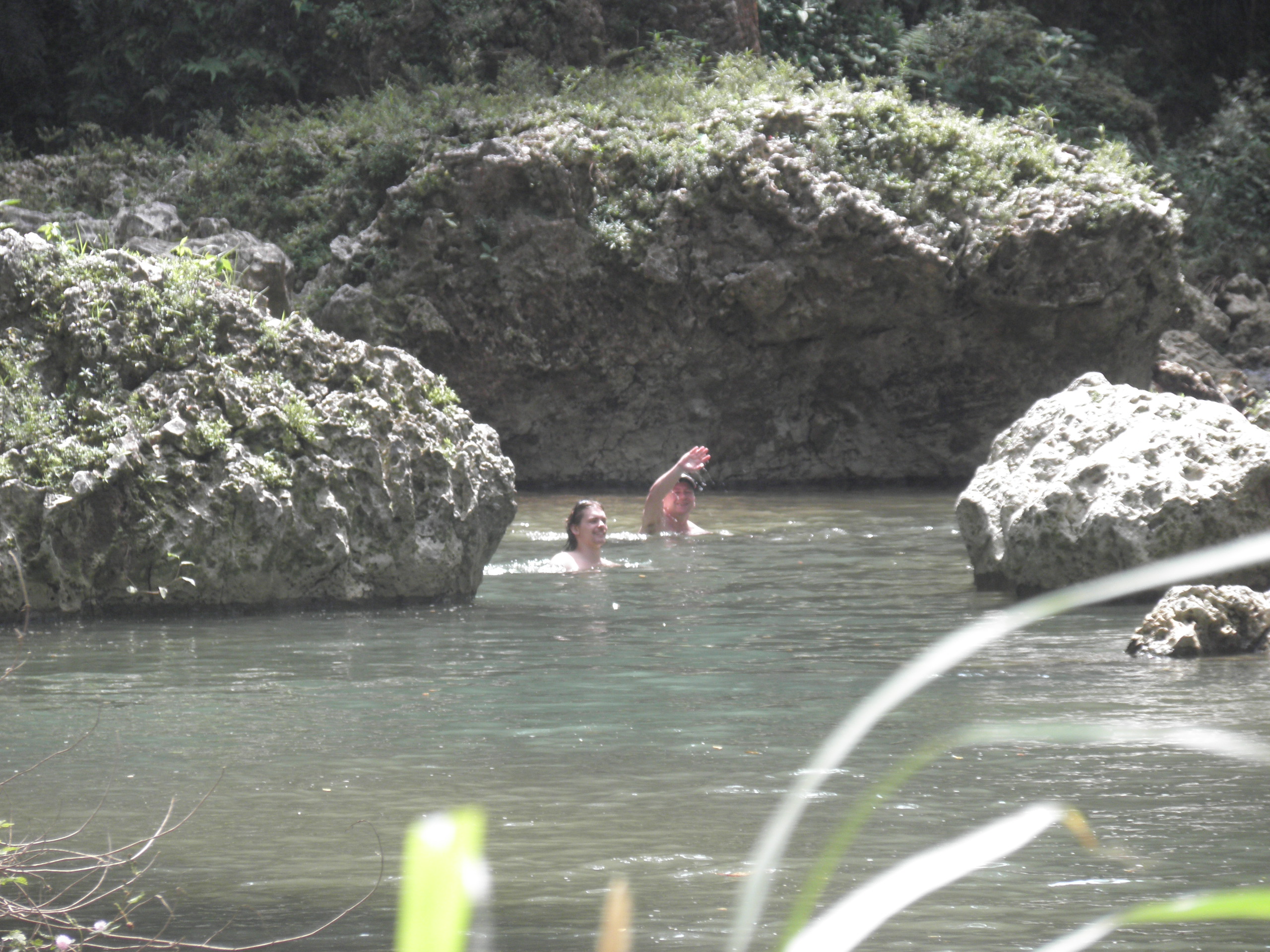 Dad and I swam upstream for a while.