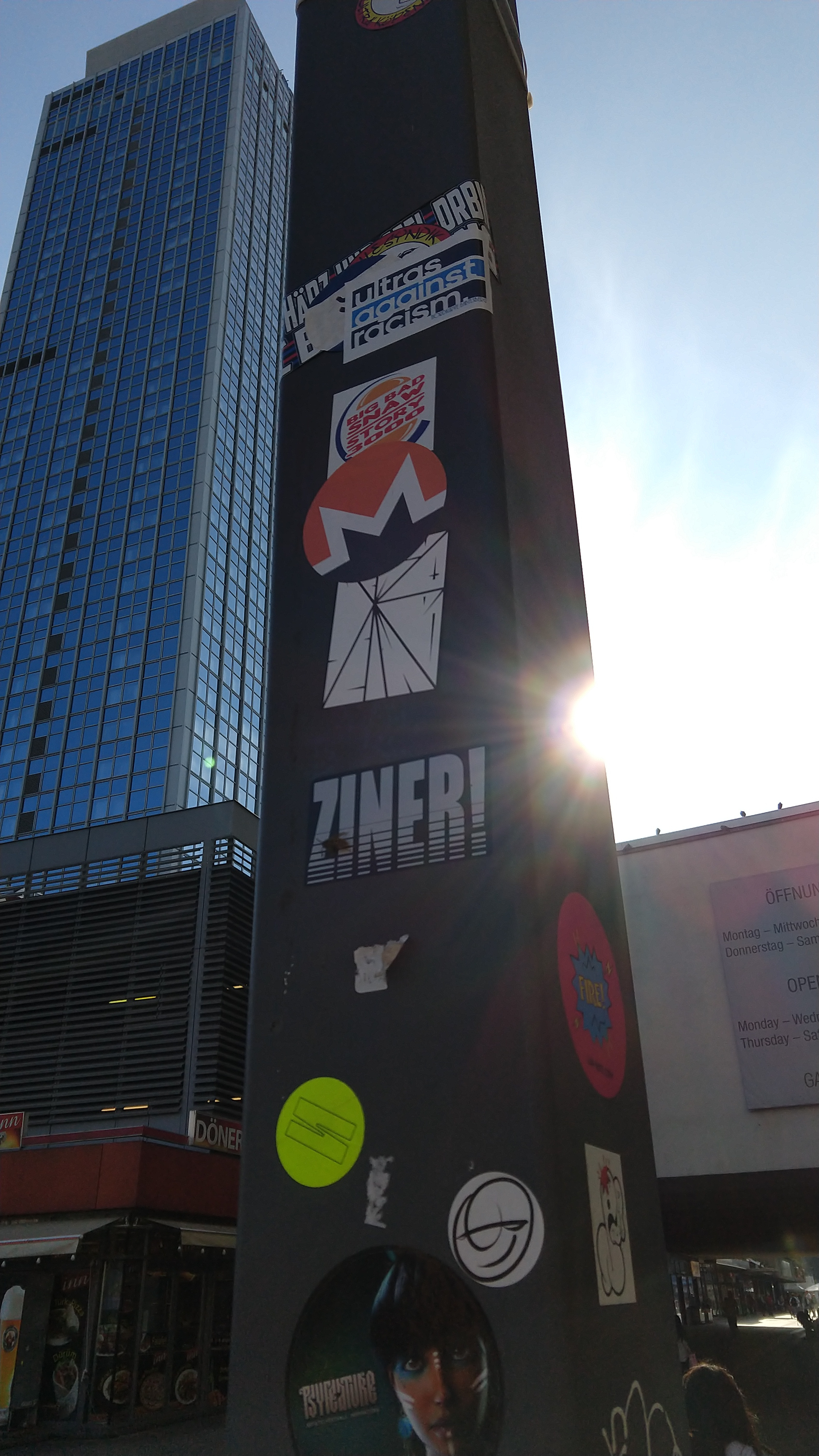 Monero sticker on a sign pole!
