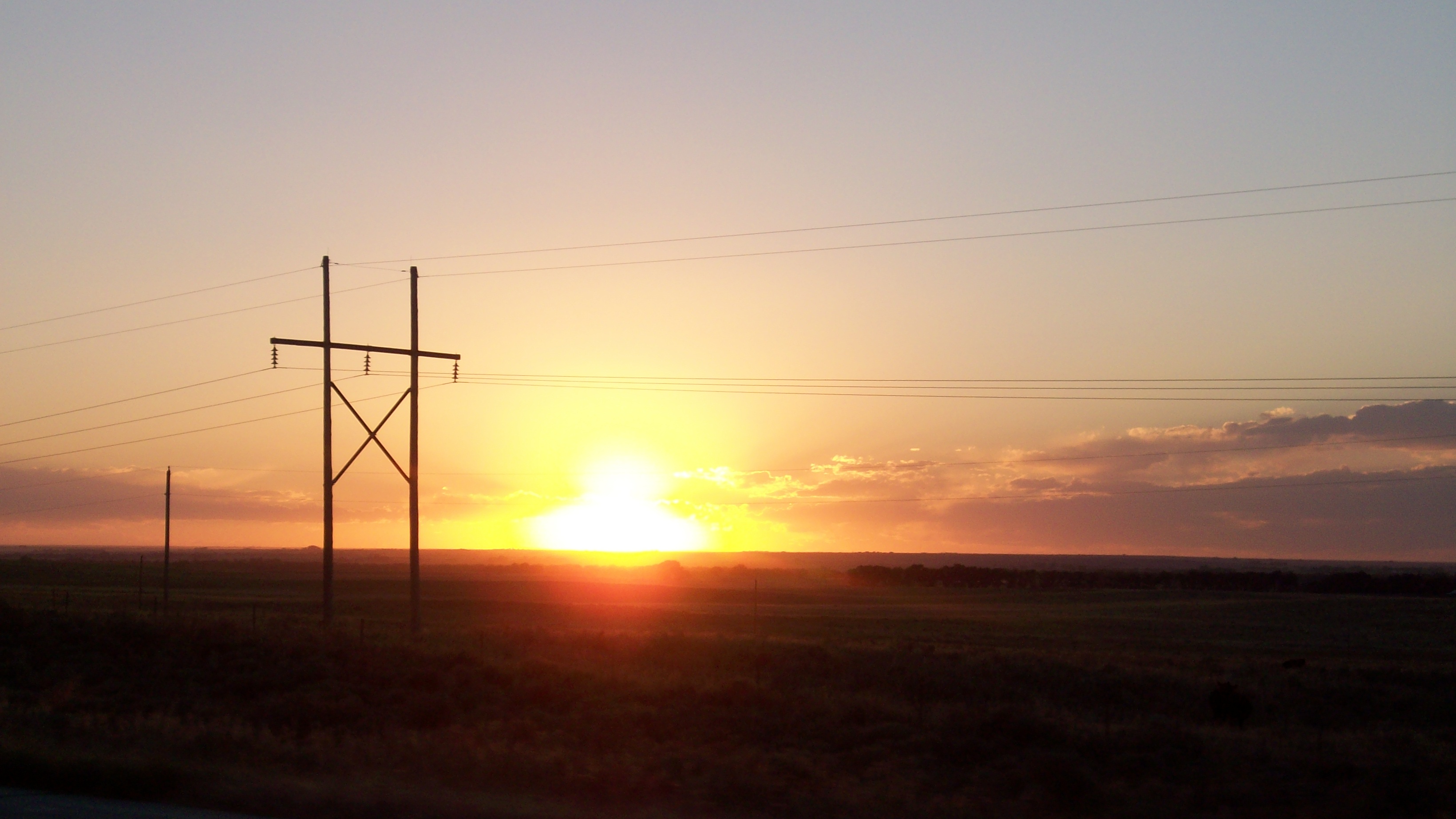 A beautiful Colorado sunset along a state highway