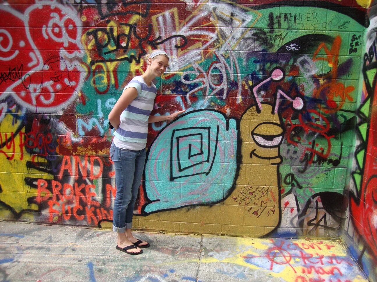 Anne standing next to what appears to be Slurms MacKenzie