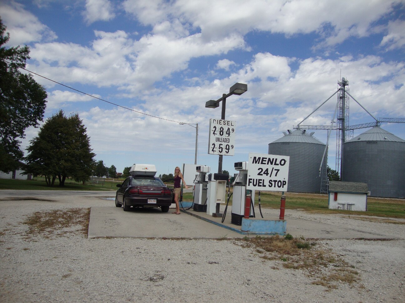 The next day we got gas here.  You can see that it was quite busy.