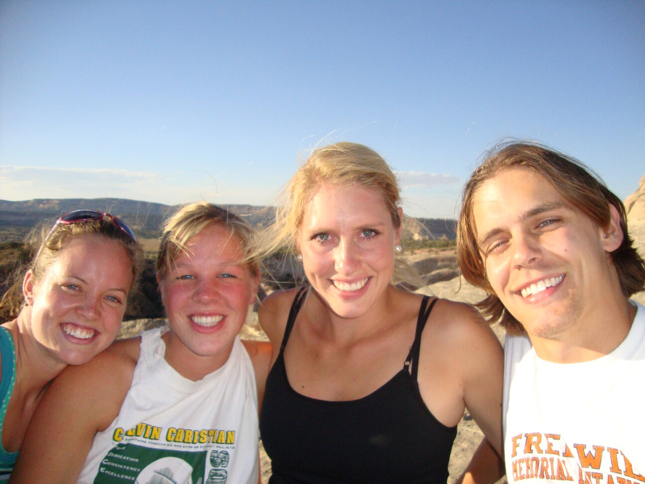 The four of us went hiking at the crevice