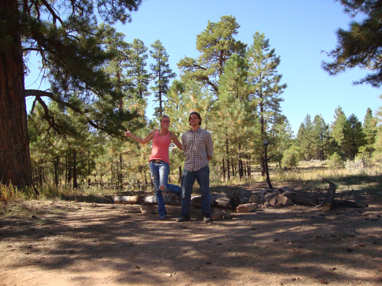 We camped for free in the national forest, which was freezing!