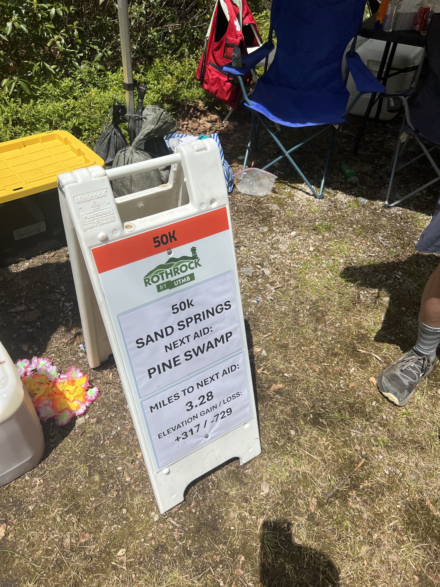 Another aid station sign
