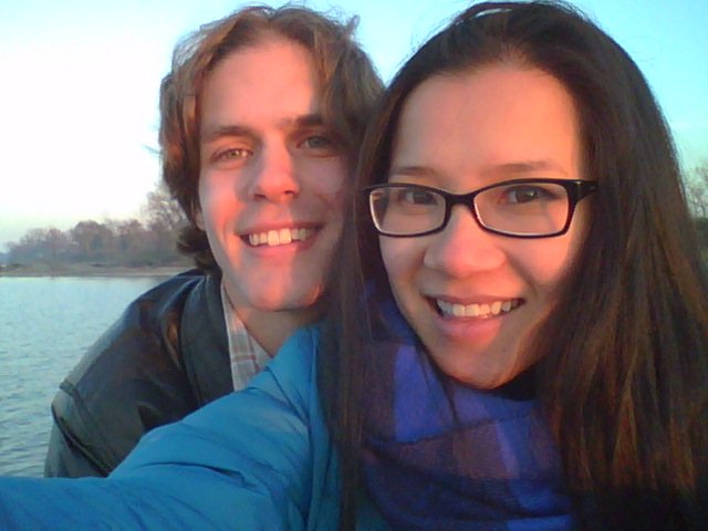Watching the sunset and almost freezing!