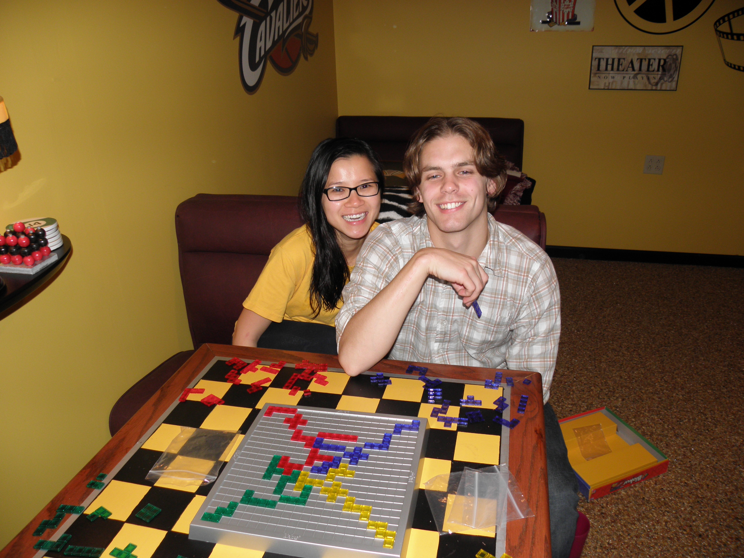 Playing Blockus in my parents&rsquo; basement