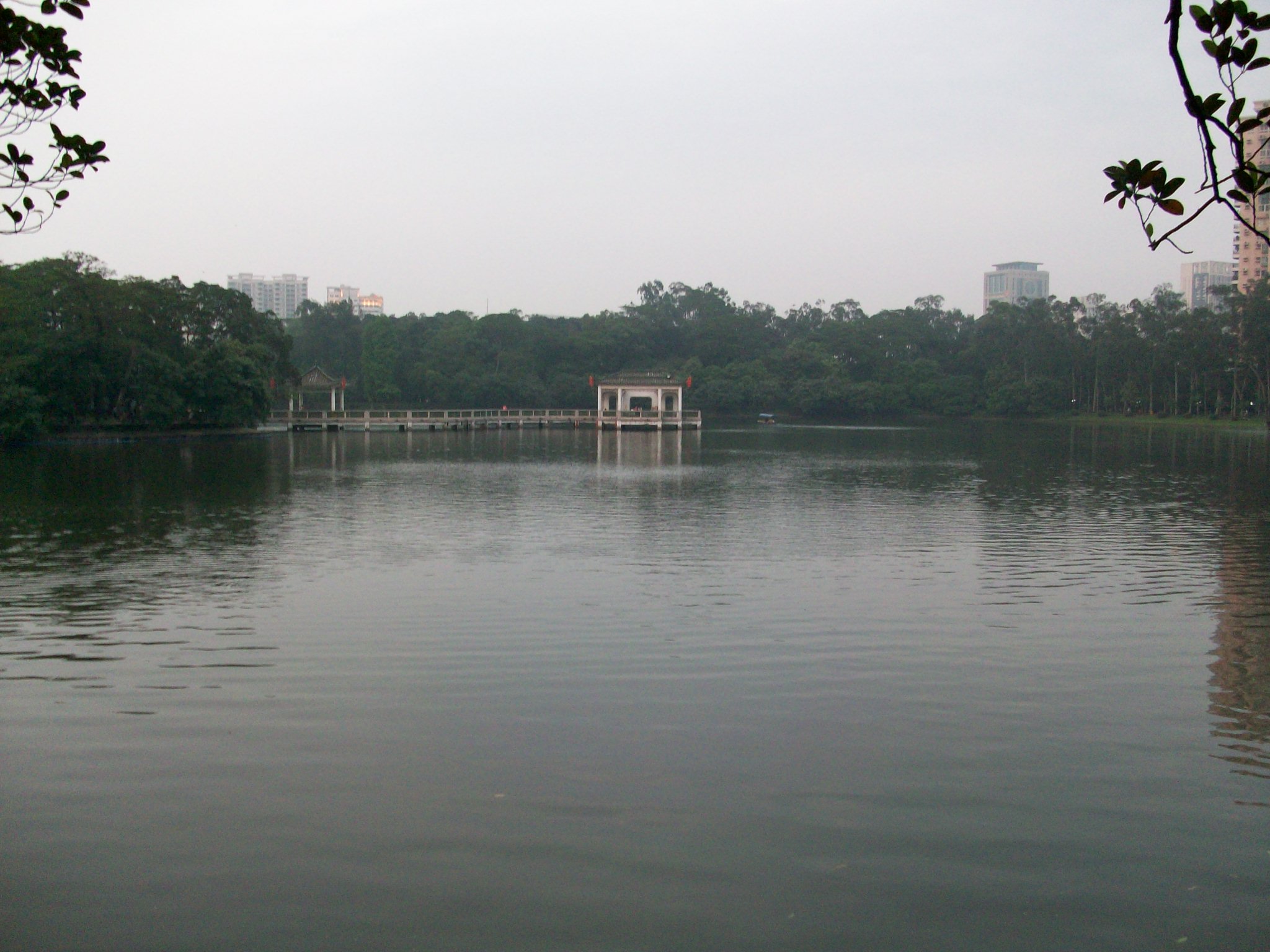 This lake is in the middle of the park