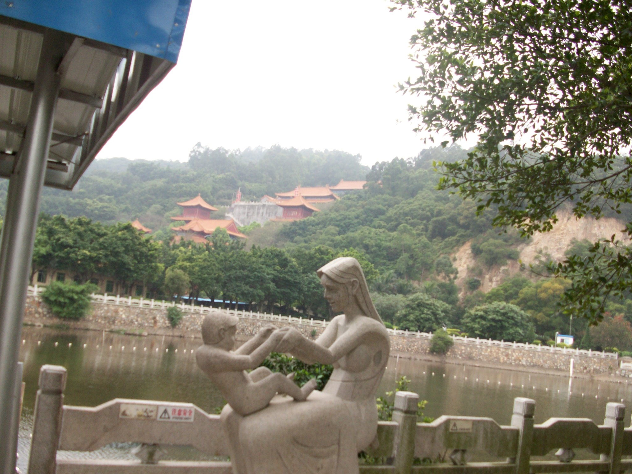 This is our first glimpse of the temple as we walk along the sea to the front gate.