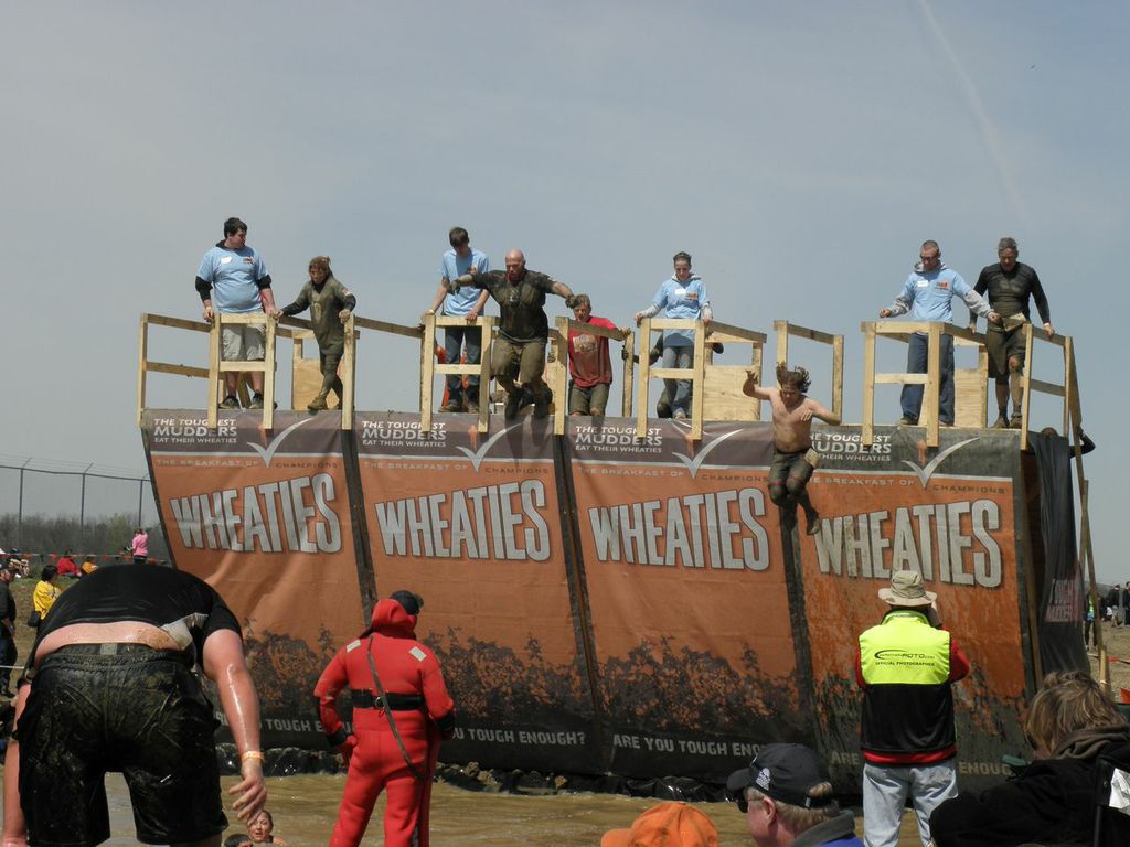 High jump into the water pit